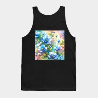 Blue Spring Flowers Tank Top